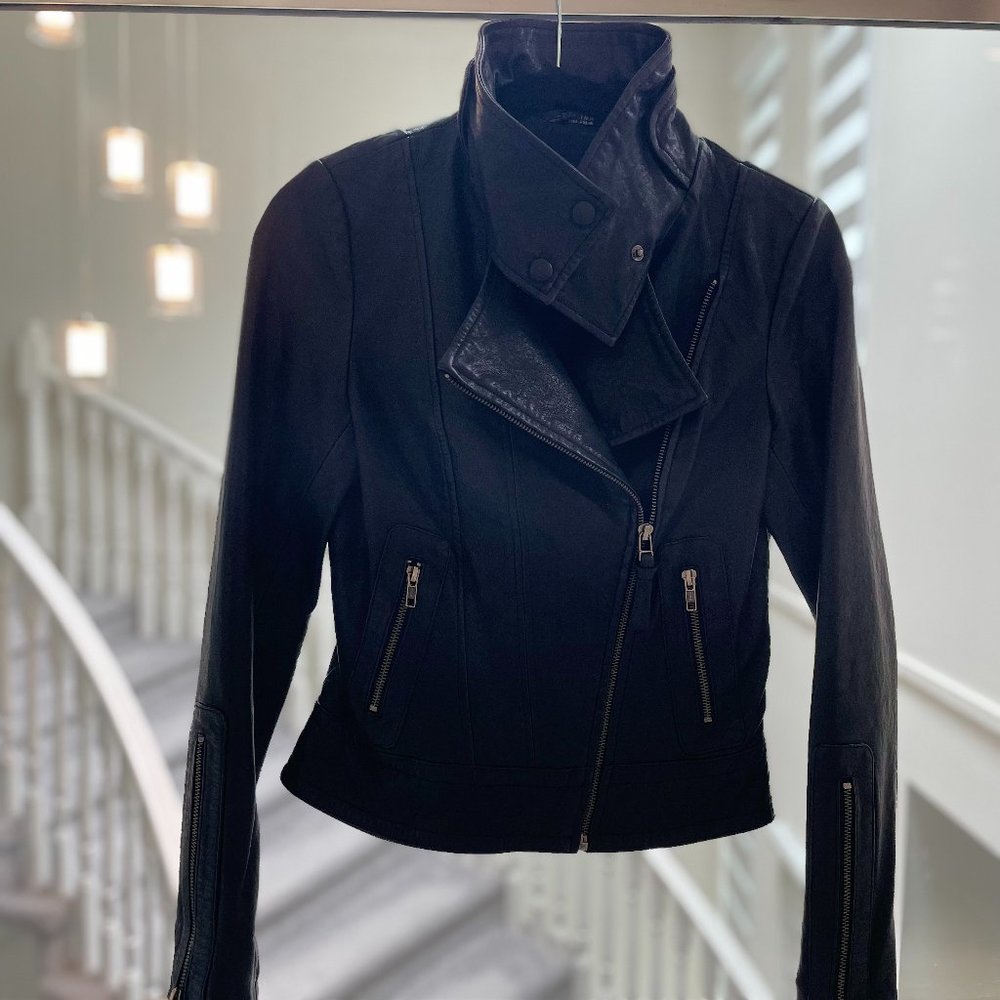 Mackage Black Kenya Leather Biker jacket size xs